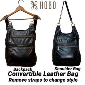 HOBO International black Convertible Backpack EUC